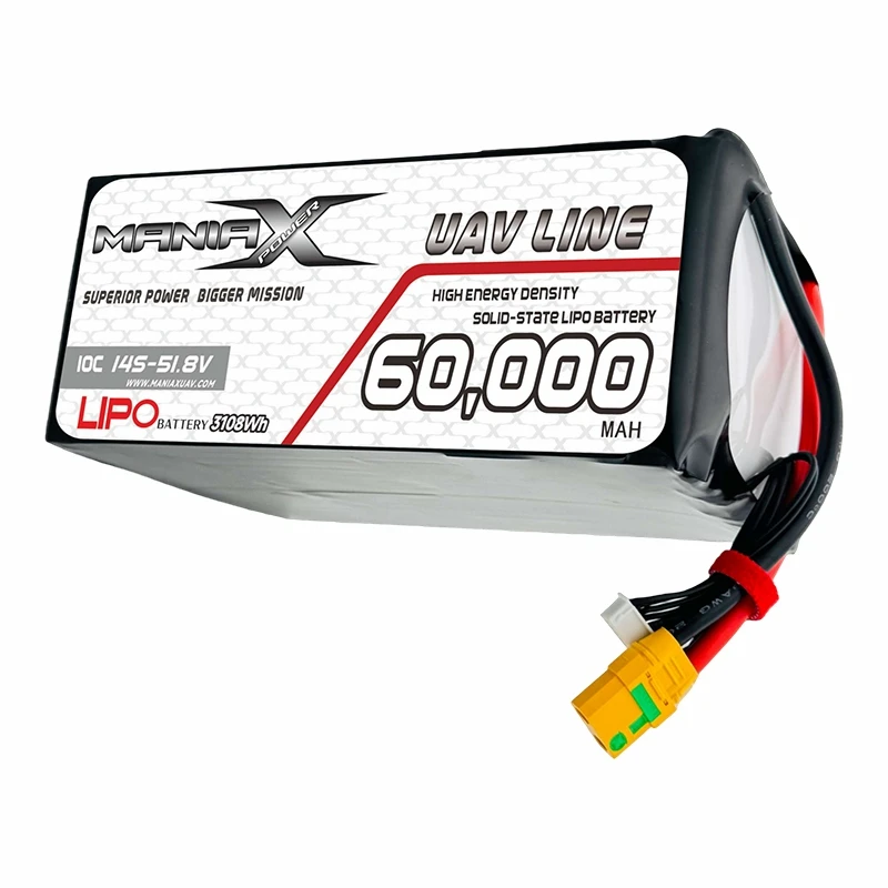 ManiaX ソリッド-ステート Lipo 14S-51.8V 60,000mAh 10C ドローン & UAV バッテリー